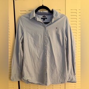 Tommy Hilfiger Classic Fit Button Down Shirt Light Blue Logo S